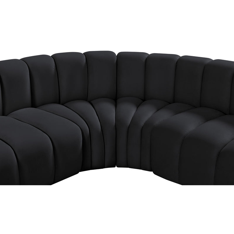 Meridian Arc Black Velvet 5 pc Modular Sectional IMAGE 10