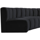 Meridian Arc Black Velvet 5 pc Modular Sectional IMAGE 11