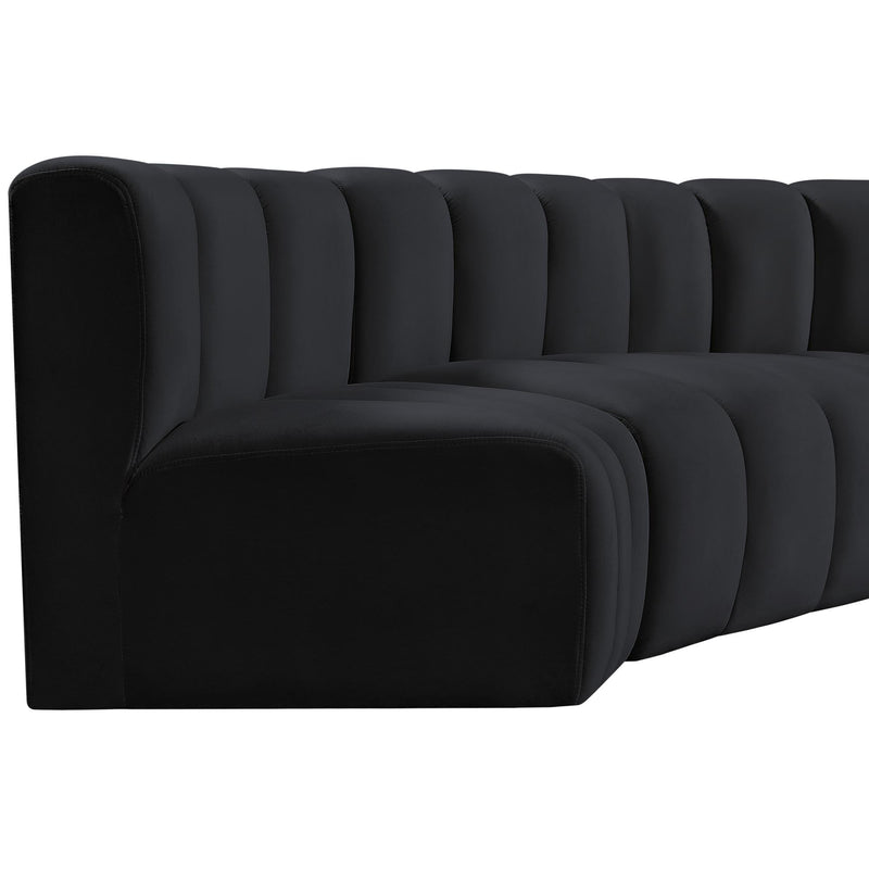 Meridian Arc Black Velvet 5 pc Modular Sectional IMAGE 11