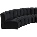 Meridian Arc Black Velvet 5 pc Modular Sectional IMAGE 12