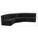 Meridian Arc Black Velvet 5 pc Modular Sectional IMAGE 14