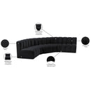 Meridian Arc Black Velvet 5 pc Modular Sectional IMAGE 15