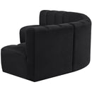 Meridian Arc Black Velvet 5 pc Modular Sectional IMAGE 7