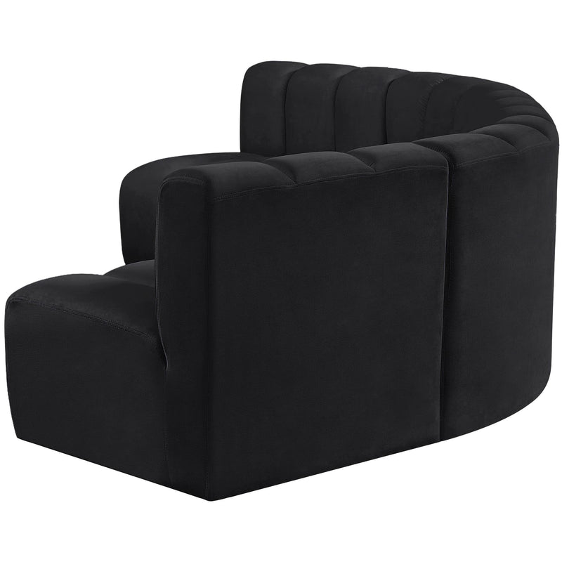 Meridian Arc Black Velvet 5 pc Modular Sectional IMAGE 7