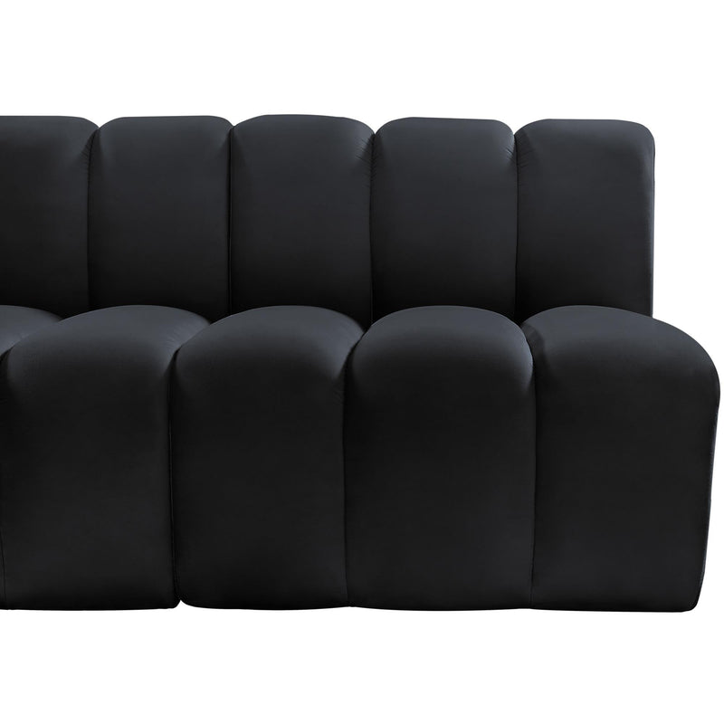 Meridian Arc Black Velvet 5 pc Modular Sectional IMAGE 8
