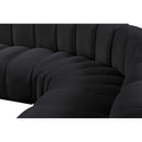 Meridian Arc Black Velvet 5 pc Modular Sectional IMAGE 9