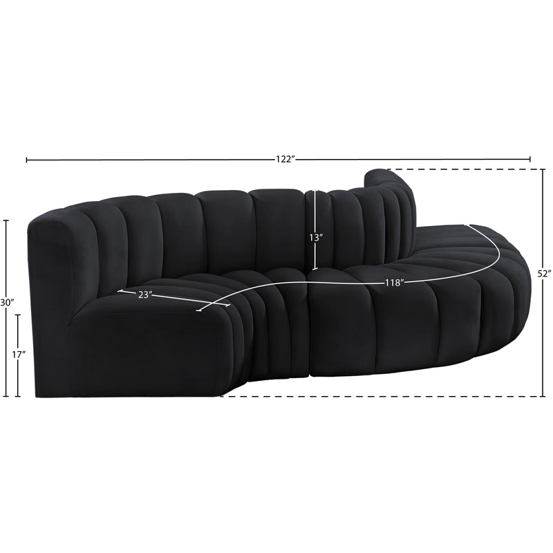 Meridian Arc Black Velvet 5 pc Modular Sectional IMAGE 10