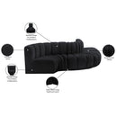 Meridian Arc Black Velvet 5 pc Modular Sectional IMAGE 11