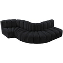 Meridian Arc Black Velvet 5 pc Modular Sectional IMAGE 4