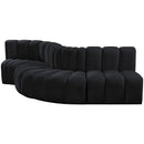 Meridian Arc Black Velvet 5 pc Modular Sectional IMAGE 6