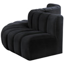 Meridian Arc Black Velvet 5 pc Modular Sectional IMAGE 7