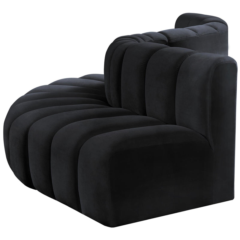Meridian Arc Black Velvet 5 pc Modular Sectional IMAGE 7