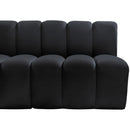 Meridian Arc Black Velvet 5 pc Modular Sectional IMAGE 8