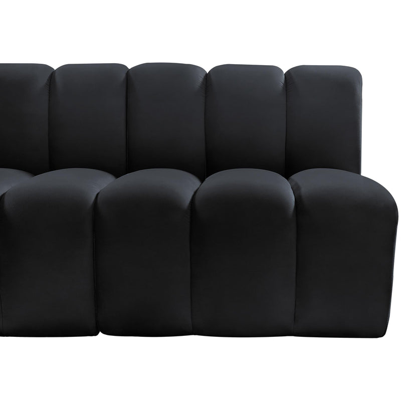 Meridian Arc Black Velvet 5 pc Modular Sectional IMAGE 8