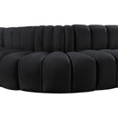 Meridian Arc Black Velvet 5 pc Modular Sectional IMAGE 9
