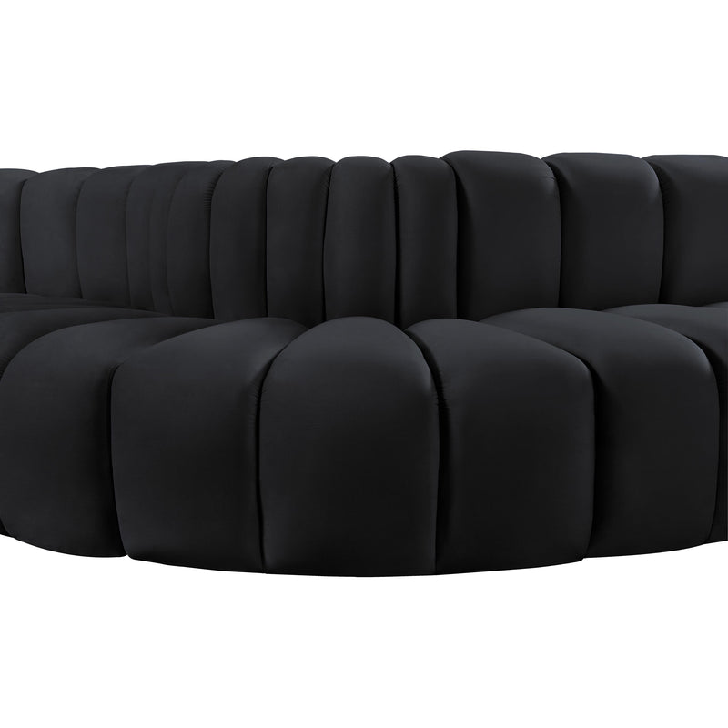 Meridian Arc Black Velvet 5 pc Modular Sectional IMAGE 9