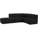 Meridian Arc Black Velvet 5 pc Modular Sectional IMAGE 10