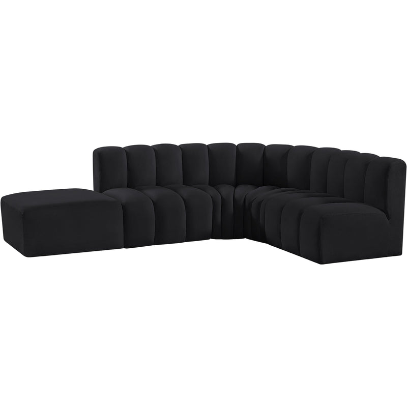 Meridian Arc Black Velvet 5 pc Modular Sectional IMAGE 10
