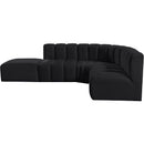 Meridian Arc Black Velvet 5 pc Modular Sectional IMAGE 11