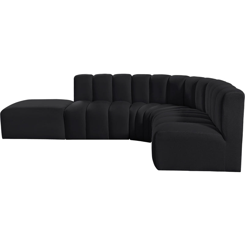 Meridian Arc Black Velvet 5 pc Modular Sectional IMAGE 11