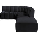Meridian Arc Black Velvet 5 pc Modular Sectional IMAGE 12