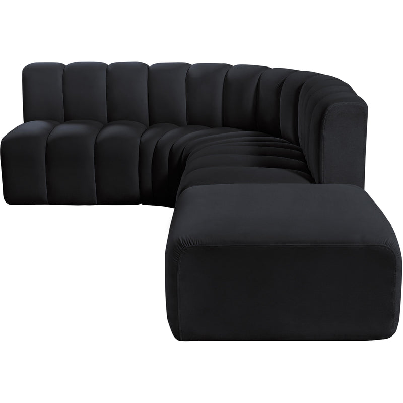 Meridian Arc Black Velvet 5 pc Modular Sectional IMAGE 12