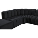 Meridian Arc Black Velvet 5 pc Modular Sectional IMAGE 13