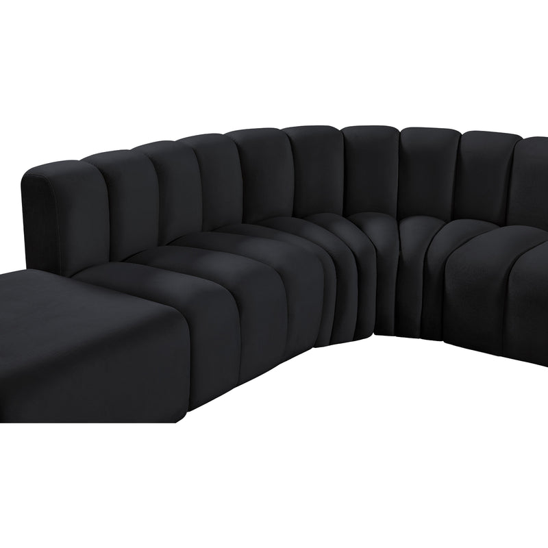 Meridian Arc Black Velvet 5 pc Modular Sectional IMAGE 13