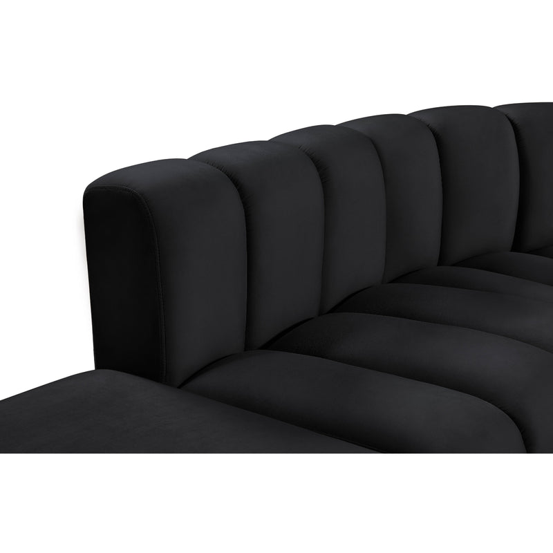 Meridian Arc Black Velvet 5 pc Modular Sectional IMAGE 14