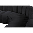Meridian Arc Black Velvet 5 pc Modular Sectional IMAGE 15