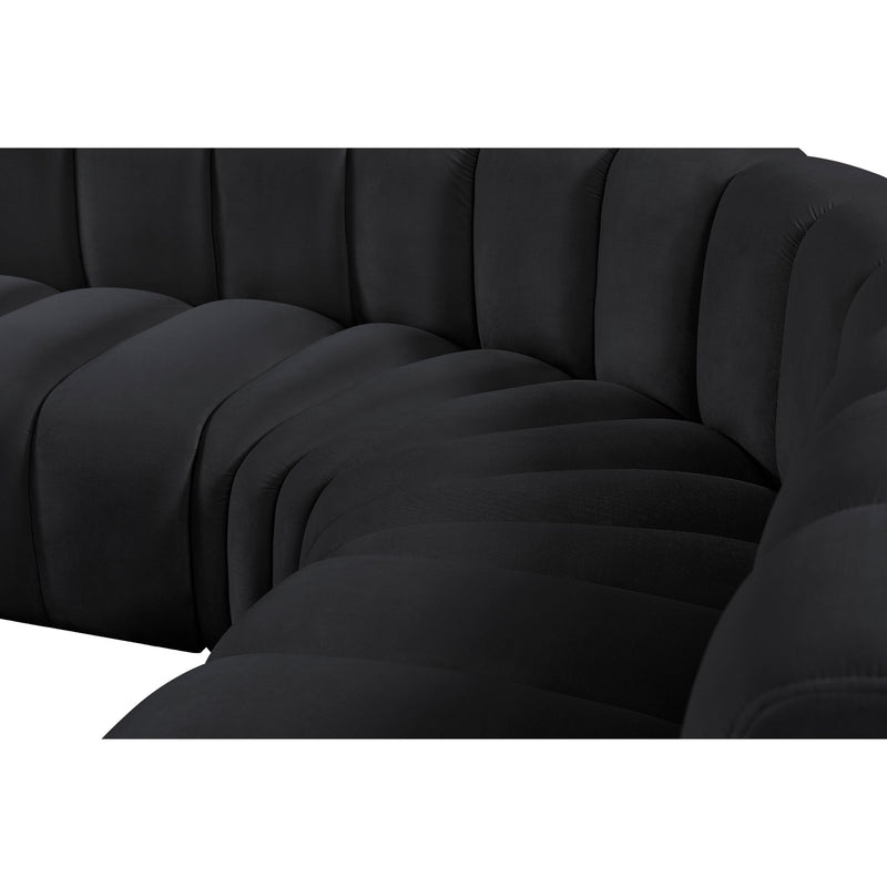 Meridian Arc Black Velvet 5 pc Modular Sectional IMAGE 15