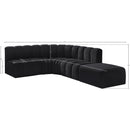 Meridian Arc Black Velvet 5 pc Modular Sectional IMAGE 16