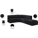 Meridian Arc Black Velvet 5 pc Modular Sectional IMAGE 17