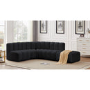 Meridian Arc Black Velvet 5 pc Modular Sectional IMAGE 2