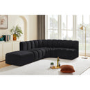 Meridian Arc Black Velvet 5 pc Modular Sectional IMAGE 3