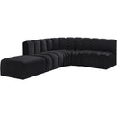 Meridian Arc Black Velvet 5 pc Modular Sectional IMAGE 4