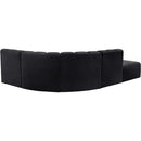 Meridian Arc Black Velvet 5 pc Modular Sectional IMAGE 5