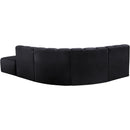 Meridian Arc Black Velvet 5 pc Modular Sectional IMAGE 6