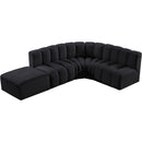 Meridian Arc Black Velvet 5 pc Modular Sectional IMAGE 8