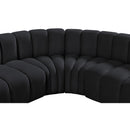 Meridian Arc Black Velvet 6 pc Modular Sectional IMAGE 10
