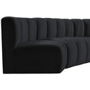 Meridian Arc Black Velvet 6 pc Modular Sectional IMAGE 11