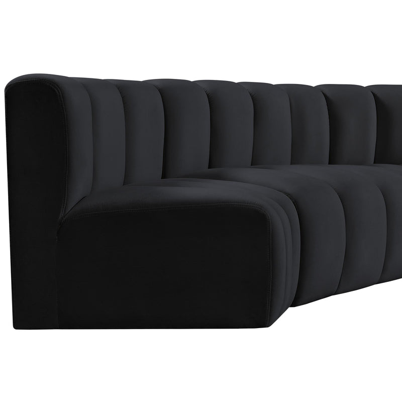 Meridian Arc Black Velvet 6 pc Modular Sectional IMAGE 11