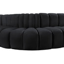 Meridian Arc Black Velvet 6 pc Modular Sectional IMAGE 13