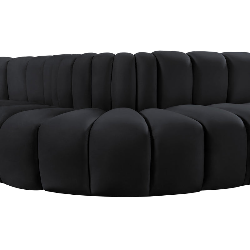Meridian Arc Black Velvet 6 pc Modular Sectional IMAGE 13