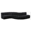 Meridian Arc Black Velvet 6 pc Modular Sectional IMAGE 14