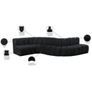 Meridian Arc Black Velvet 6 pc Modular Sectional IMAGE 15