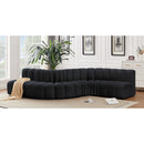 Meridian Arc Black Velvet 6 pc Modular Sectional IMAGE 2