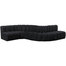 Meridian Arc Black Velvet 6 pc Modular Sectional IMAGE 5