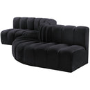 Meridian Arc Black Velvet 6 pc Modular Sectional IMAGE 7