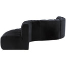 Meridian Arc Black Velvet 6 pc Modular Sectional IMAGE 8